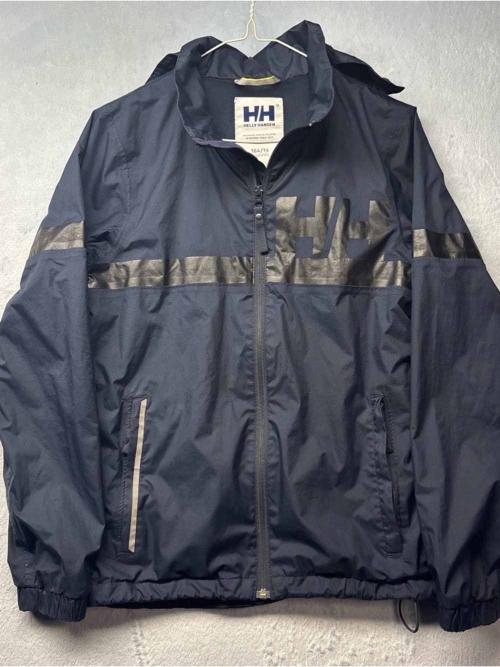 Helly Hansen Blue Kids Rain Jacket Windbreaker Size 164/ 14 YR Boys/ Girls